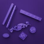 Comparaison des silhouettes — poignée de meuble Rosace Lilas Sombre L — Holdon Paris