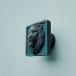 Carré Palazzo Lion Endormi Cuivre Azurite - Holdon Paris