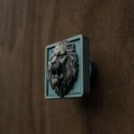 Carré Palazzo Lion Rugissant Bronze Vert-de-gris - Holdon Paris