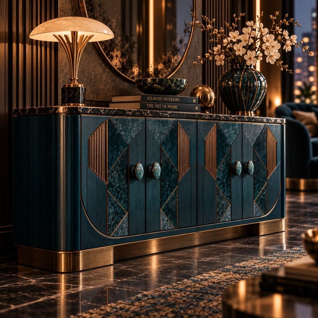 Art-déco-Eleganz in der Abenddämmerung, Florentiner Medaillon