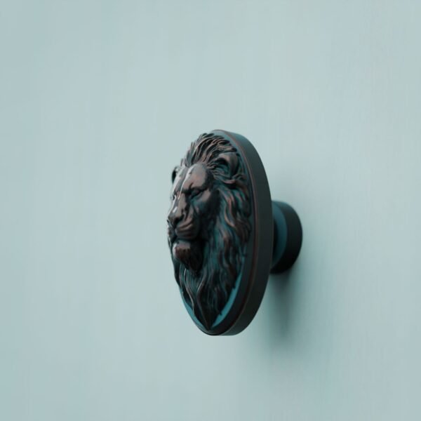 Florentine Medallion, Sleeping Lion, L, Azurite Copper