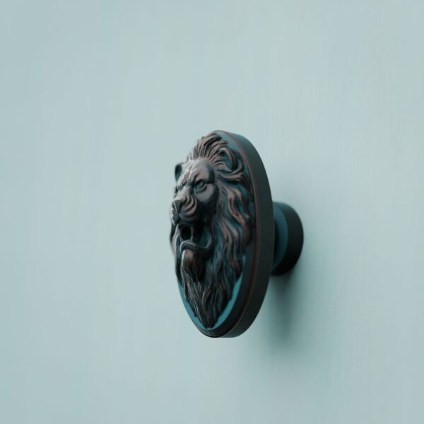 Florentine Medallion, Roaring Lion, L, Azurite Copper