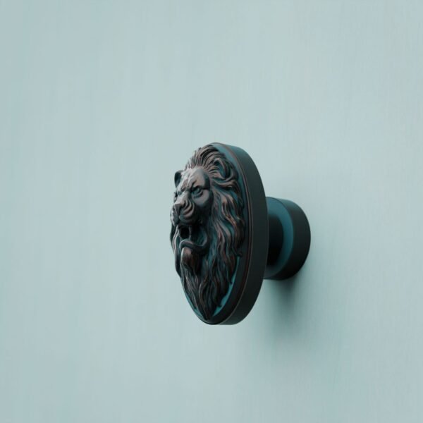 Florentine Medallion, Roaring Lion, M, Azurite Copper