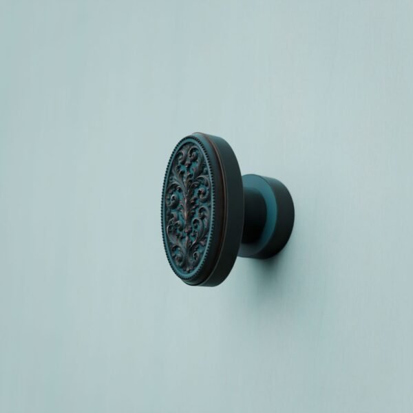 Florentine Medallion, Scrollwork, S, Azurite Copper