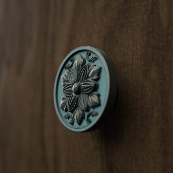 Classica Rund, Rosette, L, Bronze Grünspan