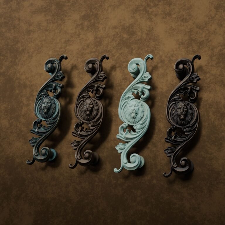 Classica Arabeske, Schlafender Löwe, L, Bronze Grünspan, Oberflächenvergleich