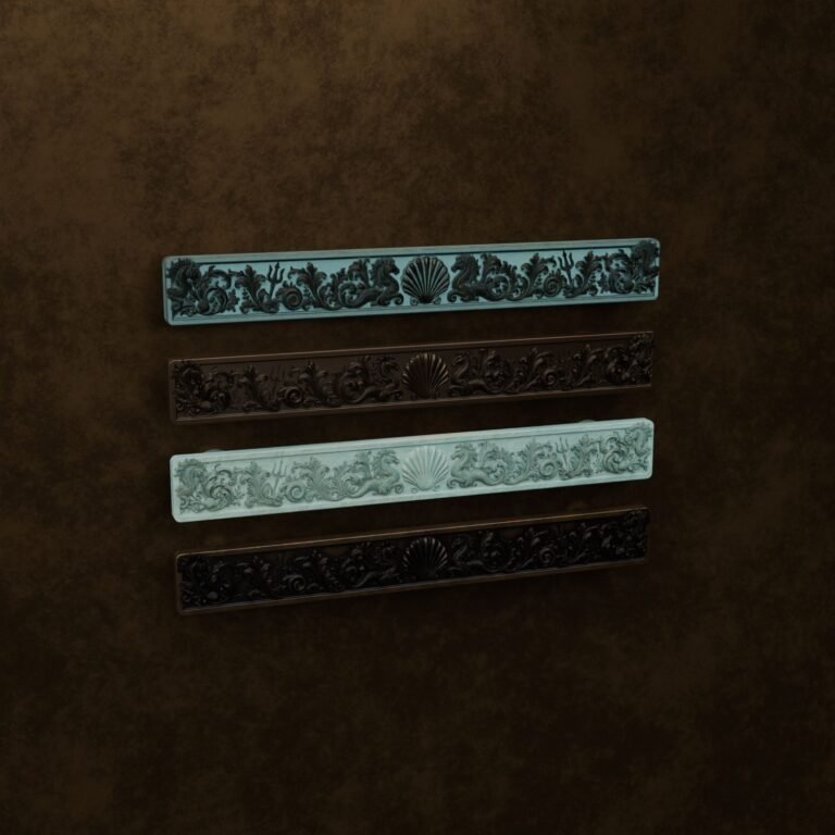 Barra Palazzo, Conchiglia, XL, Bronzo Verderame, confronto delle finiture