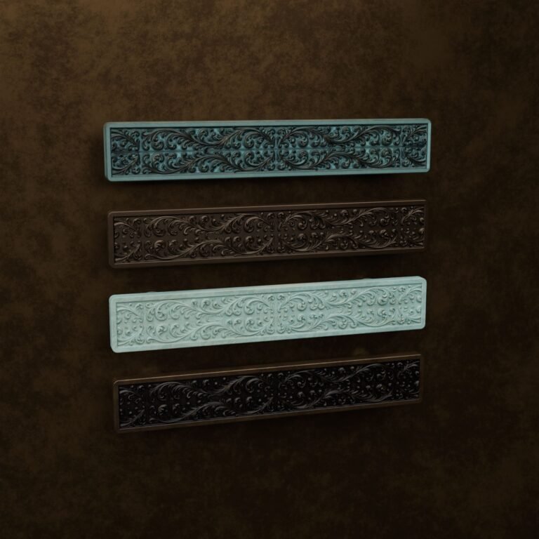 Barra Palazzo, Volute, M, Bronzo Verderame, confronto delle finiture