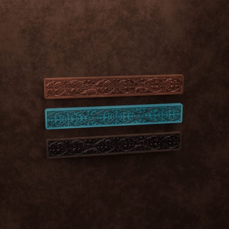 Palazzo Bar, Scrollwork, L, Azurite Copper, finish comparison