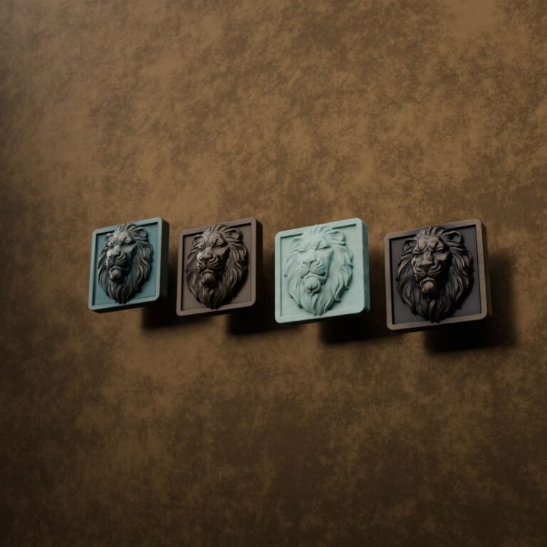 Palazzo Quadrat, Schlafender Löwe, M, Bronze Grünspan, Oberflächenvergleich