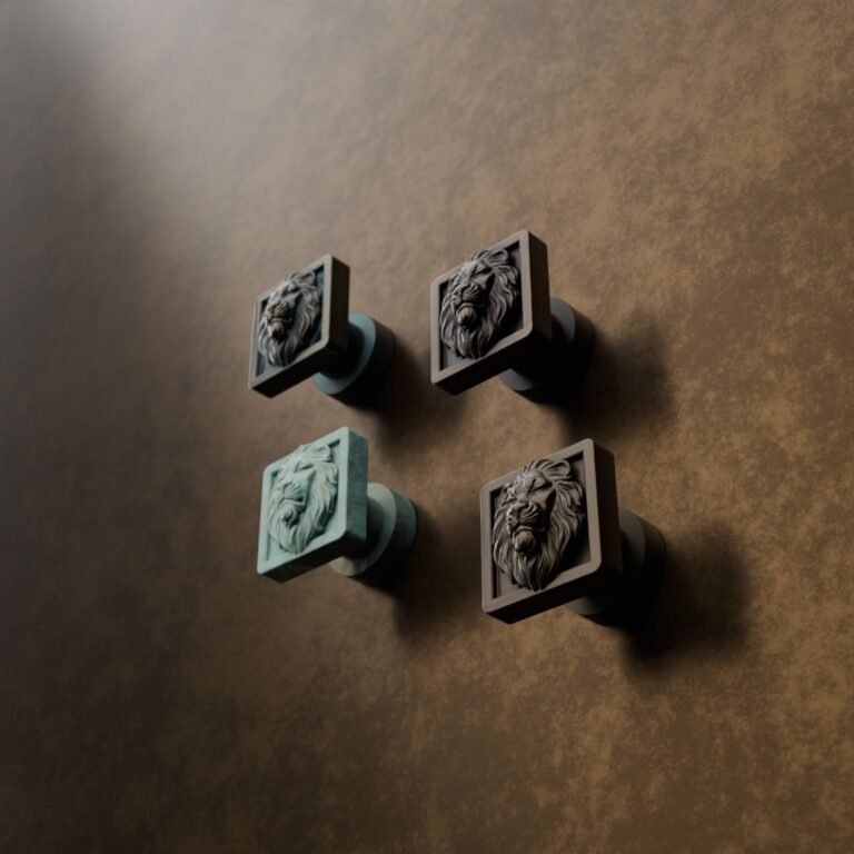 Comparaison des finitions — poignée de meuble Carré Palazzo Lion Endormi Bronze S — Holdon Paris