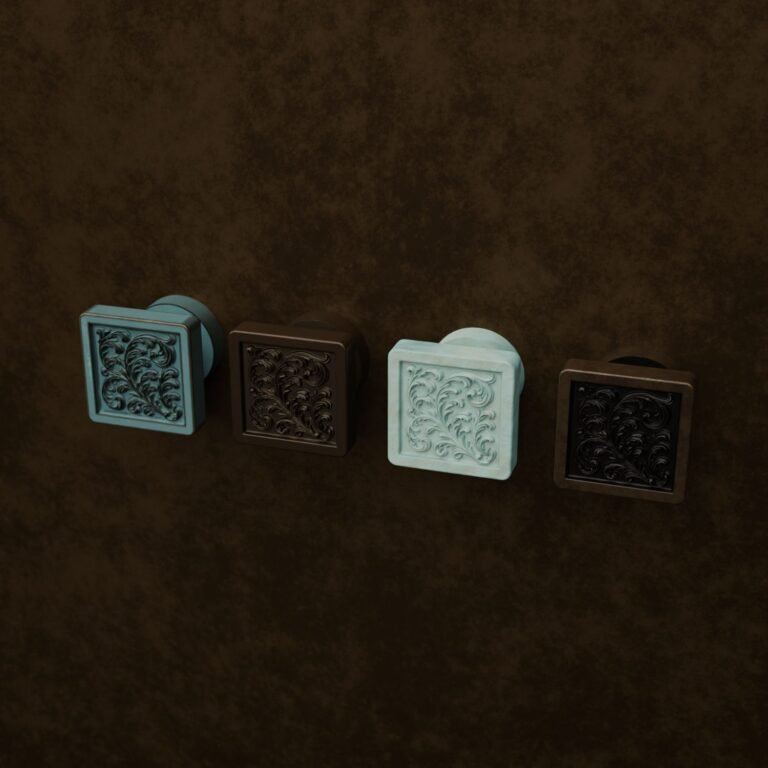 Quadrato Palazzo, Volute, S, Bronzo Verderame, confronto delle finiture