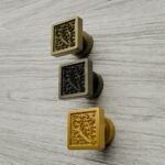 Palazzo Square, Scrollwork, S, Satin Brass, color comparison