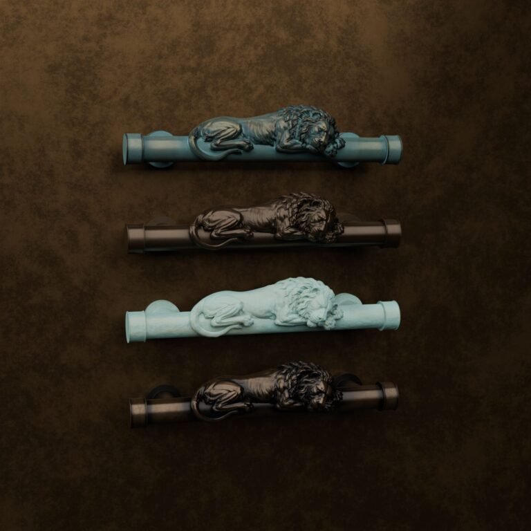 Florentine Column, Sleeping Lion, M, Verdigris Bronze, finish comparison