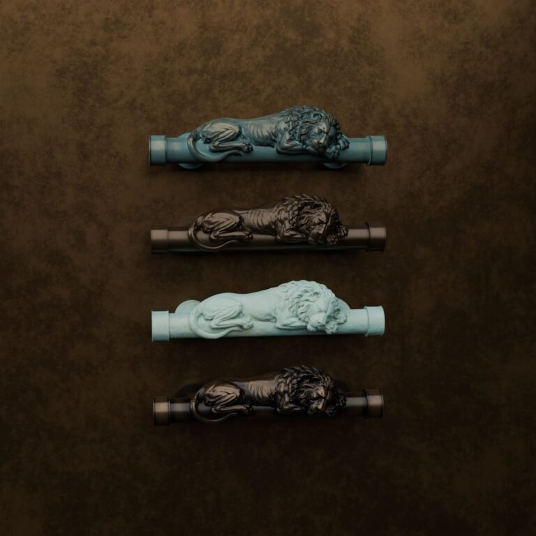 Florentine Column, Sleeping Lion, S, Verdigris Bronze, finish comparison