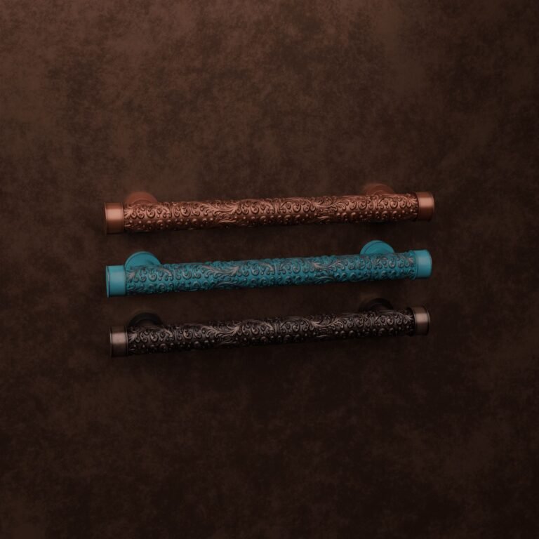 Florentine Column, Scrollwork, L, Satin Copper, finish comparison