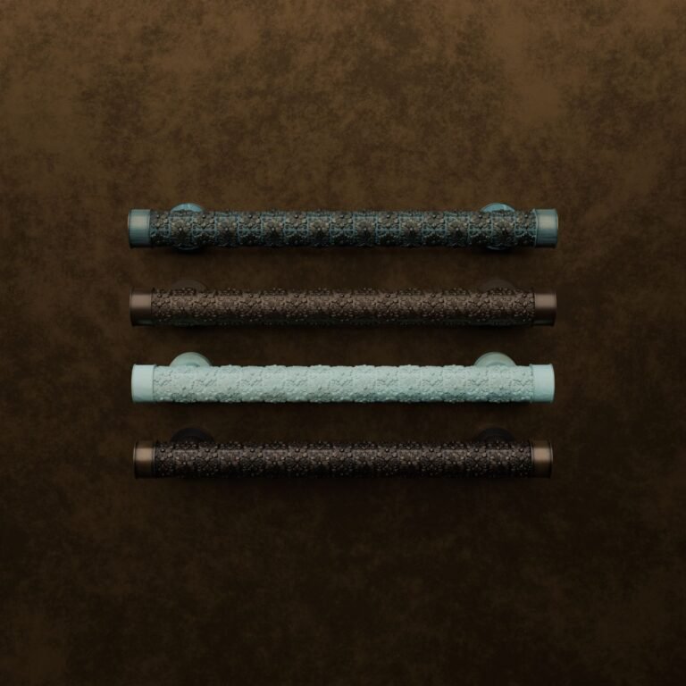 Florentine Column, Rosette, L, Verdigris Bronze, finish comparison