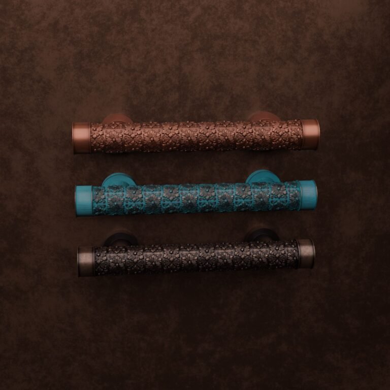 Comparaison des finitions — poignée de meuble Colonne Florentine Rosace Cuivre S — Holdon Paris