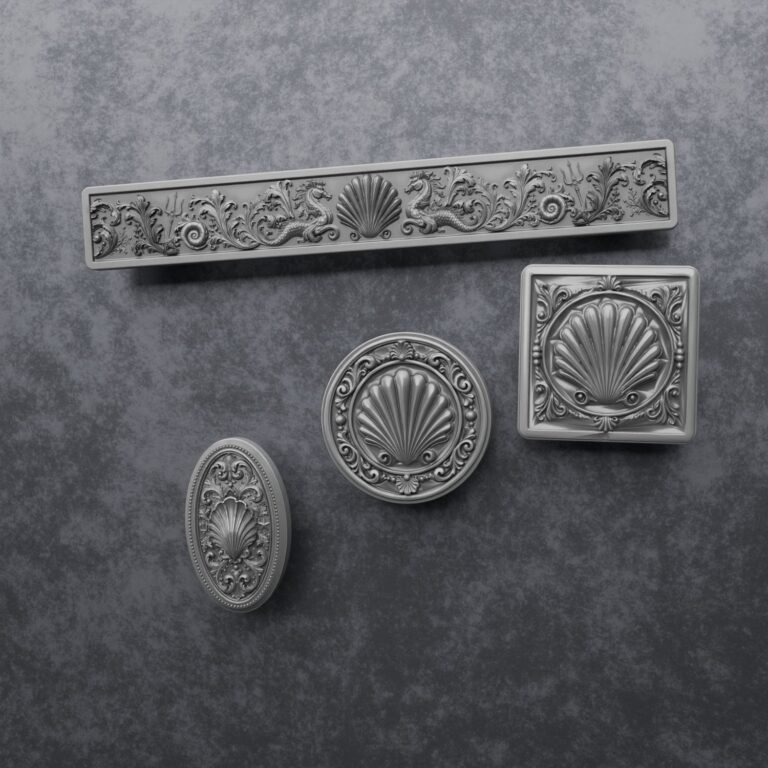 Comparaison des silhouettes — poignée de meuble Coquillage Aluminium Satiné L — Holdon Paris