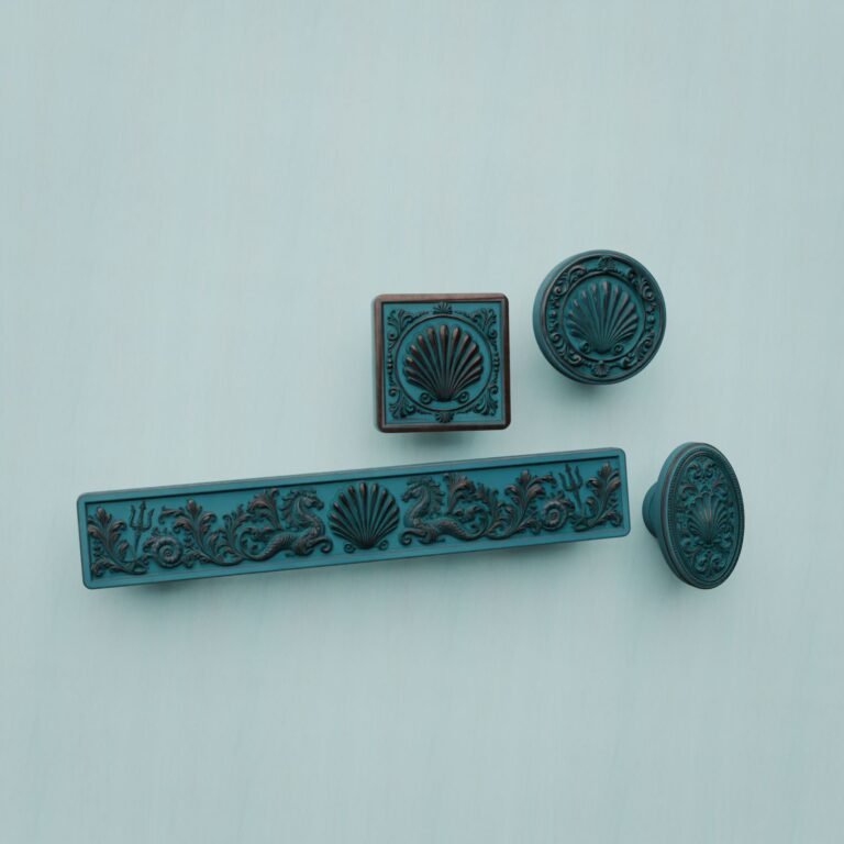 Florentine Medallion, Shell, M, Azurite Copper, silhouette comparison