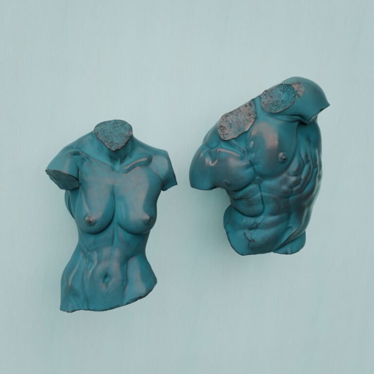 Venetian Torso, L, Azurite Copper, silhouette comparison