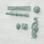 Classica Arabeske, Brüllender Löwe, M, Bronze Versunken, Silhouettenvergleich