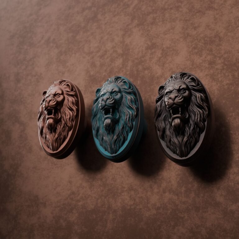 Comparaison des finitions — poignée de meuble Médaillon Florentin Lion Rugissant Cuivre L — Holdon Paris