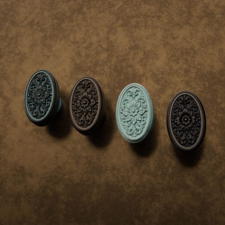 Medallón Florentino, Roseta, M, Bronce Envejecido, comparación de acabados