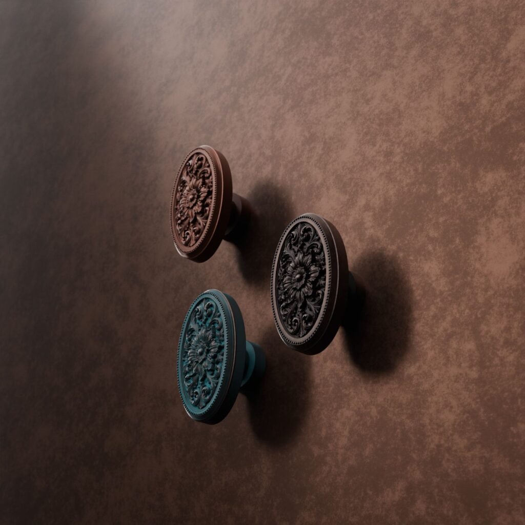 Florentiner Medaillon, Rosette, L, Kupfer Antik - Holdon Paris