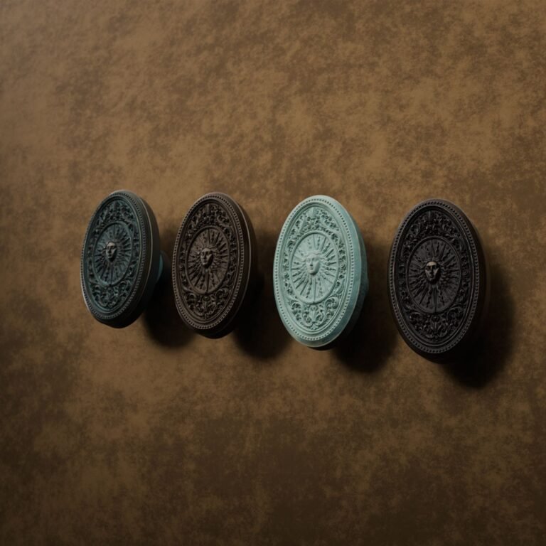 Florentine Medallion, Royal Sun, L, Matte Bronze, finish comparison