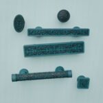 Palazzo Square, Scrollwork, S, Azurite Copper, silhouette comparison