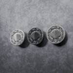 Comparaison couleur Gris / Argenté : poignée de meuble Rond Classica Coquillage L en aluminium et résine biosourcée (Holdon Paris)