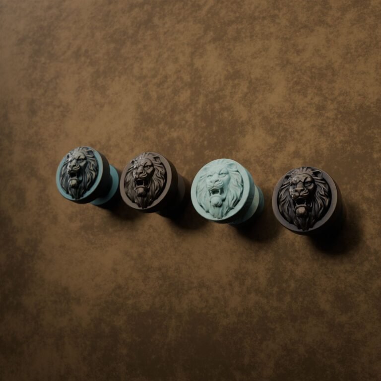 Comparaison des finitions — poignée de meuble Rond Classica Lion Rugissant Bronze S — Holdon Paris