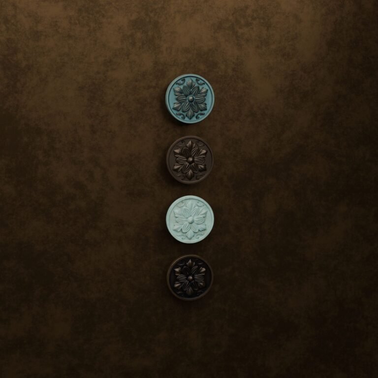 Classica Round, Rosette, L, Verdigris Bronze, finish comparison