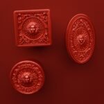 Florentiner Medaillon, Königliche Sonne, S, Candy Red, Silhouettenvergleich