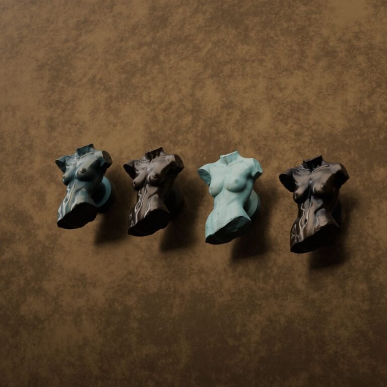 Torso Veneciano, M, Bronce Verdín, comparación de acabados